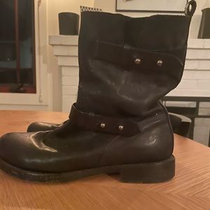 Rag & Bone Black Leather Moto Boots sz 8